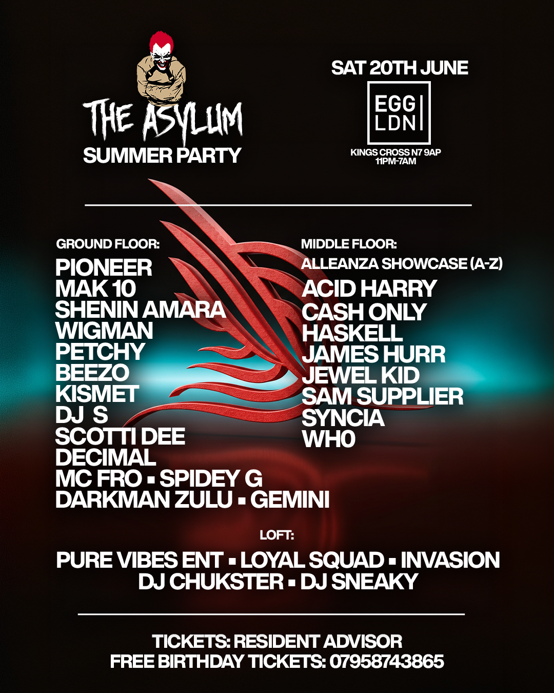 The Asylum Summer Party: Pioneer, Shenin Amara, Mak 10, Sam Supplier, Beezo