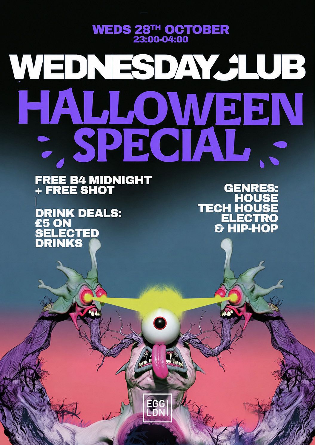 Wednesday Club – Halloween special: House, Tech House, Hip Hop